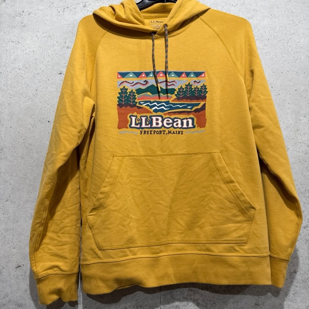 L.L. Bean Yellow Sweatshirt with Vintage Graphic Design
